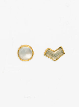 Mismatched Stud Earrings White by Grainne Morton at Couverture and The Garbstore