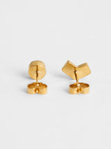 Mismatched Stud Earrings White by Grainne Morton at Couverture and The Garbstore rear 