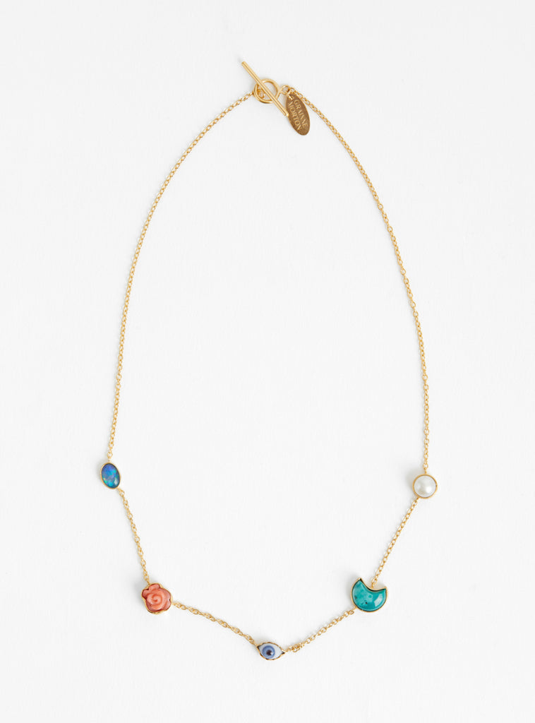 Five Mini Charm Necklace Multi by Grainne Morton at Couverture and The Garbstore 