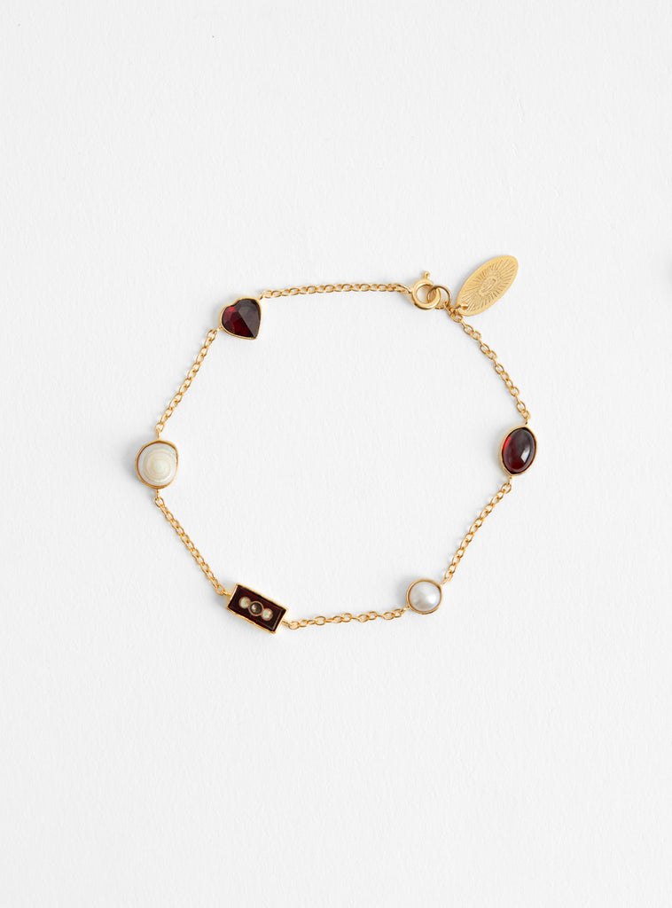 Five Mini Charm Bracelet Brown by Grainne Morton at Couverture and The Garbstore