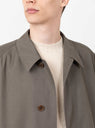 Walker Coat Top Grey by Kaptain Sunshine at Couverture and The Garbstore close up on model 