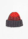 Hand Knit Fisherman Beanie Grey & Red by Sublime at Couverture and THe Garbstore