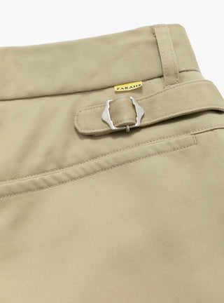 Two Tuck Side Adjustable Pants Beige by Farah Japan at Couverture and The Garbstore tab adjusters