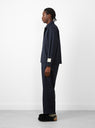 Wool Overshirt Navy by Farah Japan at Couverture and The Garbstore on model side profile