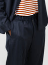 Easy Wide Tapered Pants Navy by Farah Japan at Couverture and The Garbstore waist on model