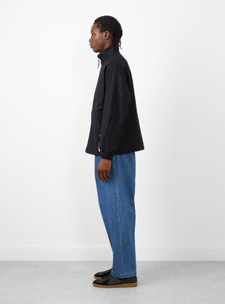 Stand Collar Zip Up Blouson Navy by Farah Japan at Couverture and The Garbstore side profile