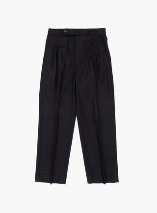 Two Tuck Side Adjustable Pants Navy Wool by Farah Japan at Couverture and The Garbstore