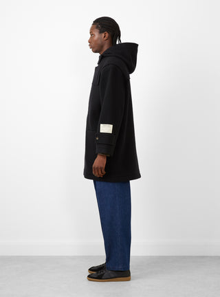 Duffle Coat Black by Farah Japan at Couverture and The Garbstore on model side profile