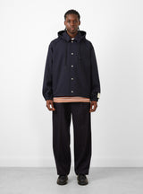 Hooded Coach Jacket Navy by Farah Japan at Couverture and The Garbstore on model