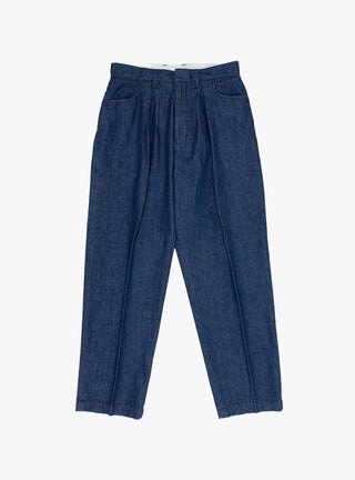 Two Tuck Wide Tapered Pants Blue Denim by Farah Japan at Couverture and The Garbstore