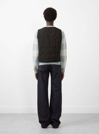 Cropped Light Padded Quited Vest Black by Girls of Dust at Couverture and The Garbstore rear 