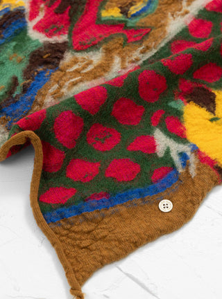 Fulling Wool Happy Scarf Dragon Dance & Rainbowy Scarf by Kapital at Couverture and The Garbstore close up 