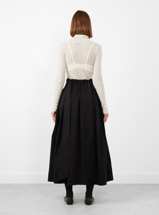 Smocked Tie Front Skirt Black by Modern Weaving at Couverture and The Garbstore rear 