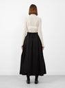 Smocked Tie Front Skirt Black by Modern Weaving at Couverture and The Garbstore rear 