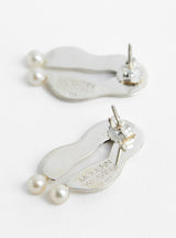 Wiggle Pearl Earrings Sterling Silver by Modern Weaving at Couverture and The Garbstore posts 