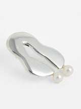 Wiggle Pearl Earrings Sterling Silver by Modern Weaving at Couverture and The Garbstore singular 