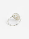 Arp Ring with Floating Pearl Stearling Silver by Modern Weaving at Couverture and The Garbstore rear 