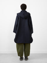 Pemel Dutch Hooded Coat Navy by BEAMS BOY at Couverture and The Garbstore rear shot 