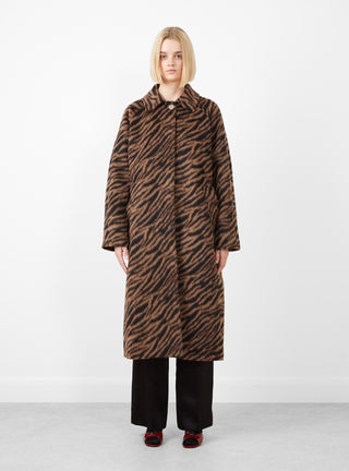 Alice Coat Wool Blend Jacquard Tiger Beige by Rejina Pyo at Couverture and The Garbstore