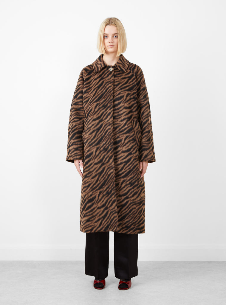 Alice Coat Wool Blend Jacquard Tiger Beige by Rejina Pyo at Couverture and The Garbstore