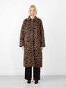 Alice Coat Wool Blend Jacquard Tiger Beige by Rejina Pyo at Couverture and The Garbstore