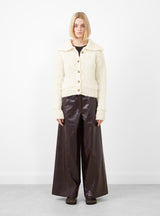 Linda Trouser Faux Leather Burgundy by Rejina Pyo at Couverture and The Garsbtore on model 