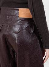 Linda Trouser Faux Leather Burgundy by Rejina Pyo at Couverture and The Garsbtore rear 