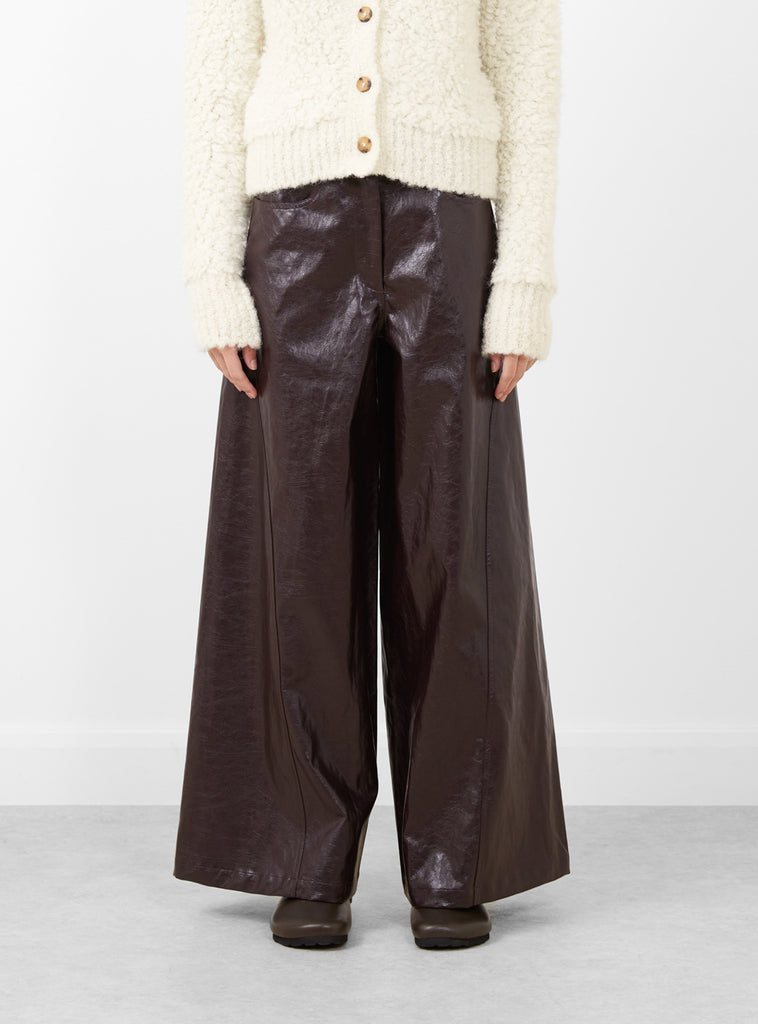 Linda Trouser Faux Leather Burgundy by Rejina Pyo at Couverture and The Garsbtore