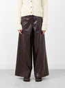 Linda Trouser Faux Leather Burgundy by Rejina Pyo at Couverture and The Garsbtore