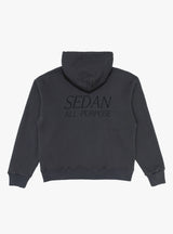 OG Logo Elastic Cord Hoodie Charcoal by Sedan All-Purpose at Couverture and The Garbstore rear 