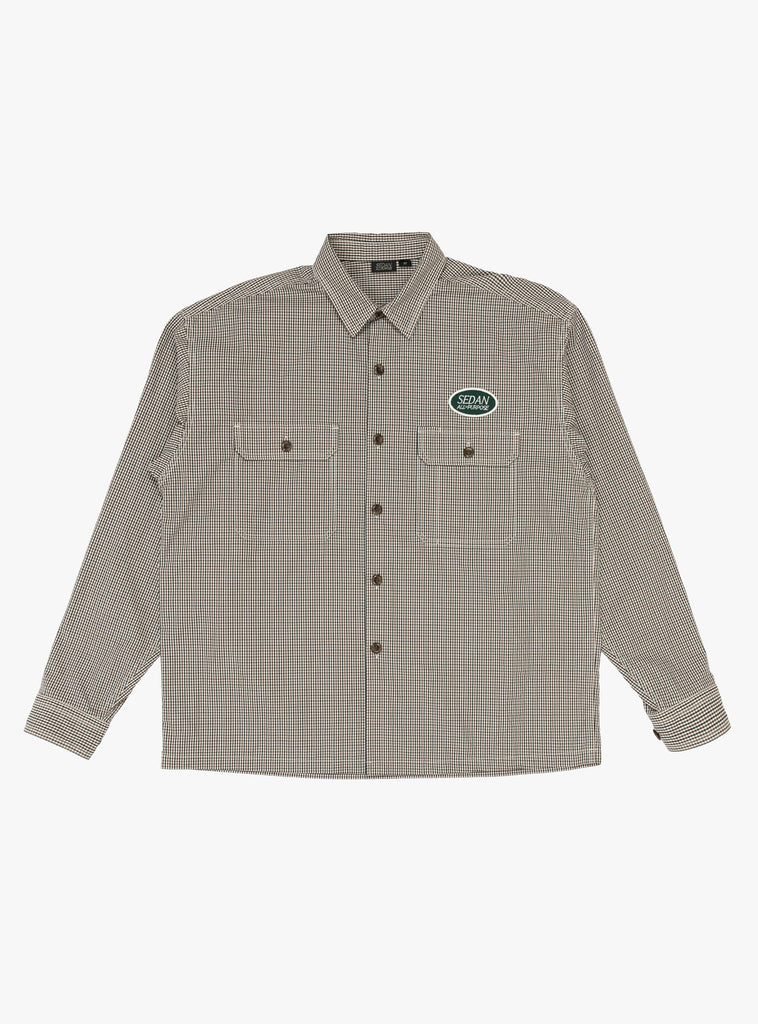 Brushed Cotton Work Shirt Brown Plaid by Sedan at Couverture and The Garbstore