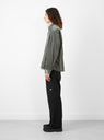 Corduroy Full Zip Work Shirt Olive Grey by Sedan at Couverture and The Garbstore side profile