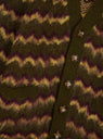 Zig Zag Striped Cardigan Olive Multi by Brain Dead at Couverture and The Garbstore close up 