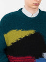 Boxy Knit Sweater Blue by Brain Dead at Couverture and The Garbstore close up 