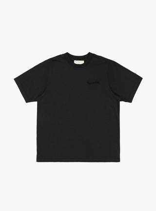 Wordmark Pigment Dyed T-Shirt Black by Museum of Peace and Quiet at Couverture and The Garbstore 