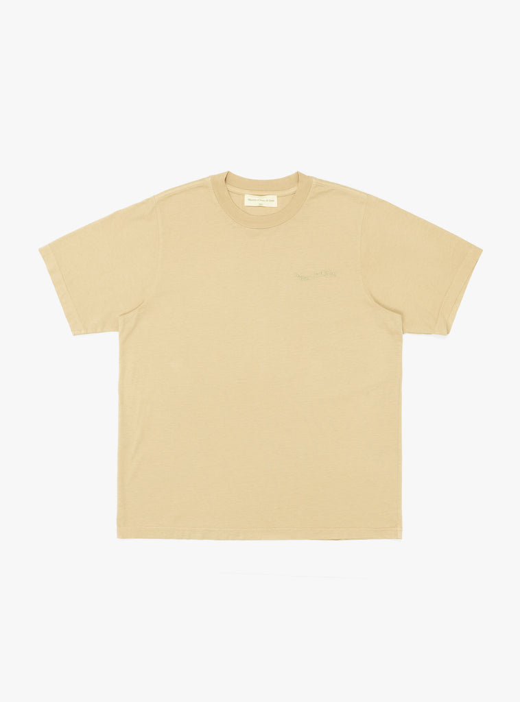 Wordmark Pigment Dyed T-Shirt Taupe by Museum of Peace and Quiet at Couverture and The Garbstore