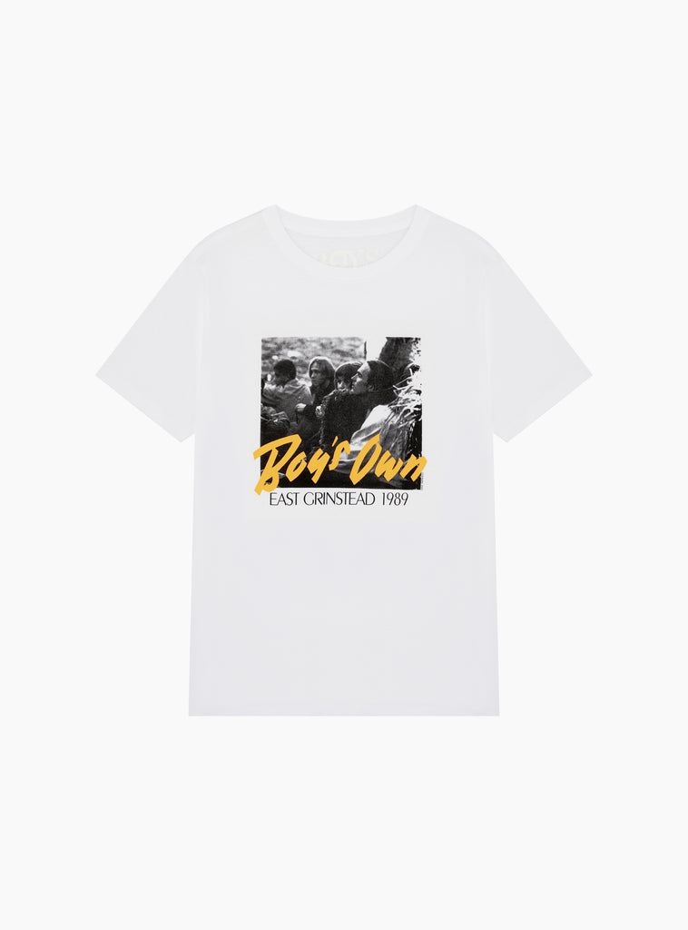 Dave Swindells 1989 T-Shirt White/Yellow by Boy's Own at Couverture and The Garbstore