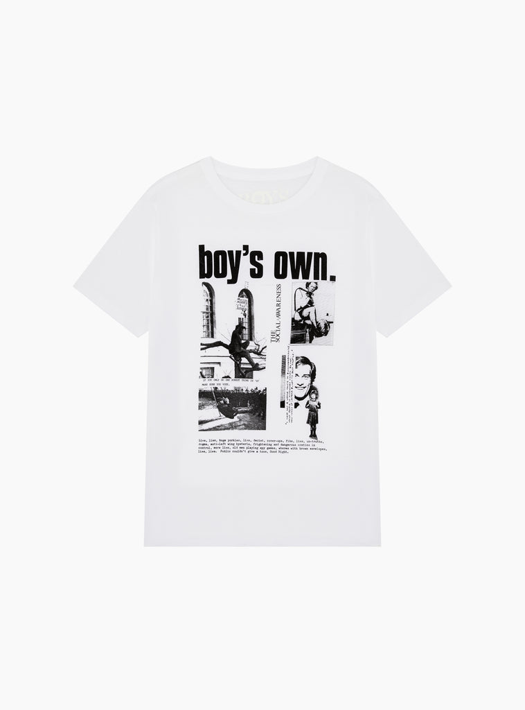 Social Awareness T-Shirt White by Boy's Own at Couverture and The Garbstore