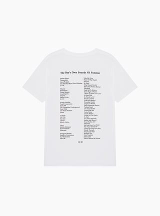 Sounds of the Summer 1991 Playlist T-Shirt White by Boy's Own at Couverture and The Garbstore