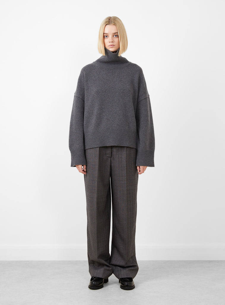 Silene Turtleneck Jumper Graphite Melange by Skall Studio at Couverture and The Garbstore