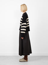 Campa Jumper Black Sand Stripe by Skall Studio at Couverture and the Garbstore side profile 