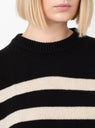 Campa Jumper Black Sand Stripe by Skall Studio at Couverture and the Garbstore neckline