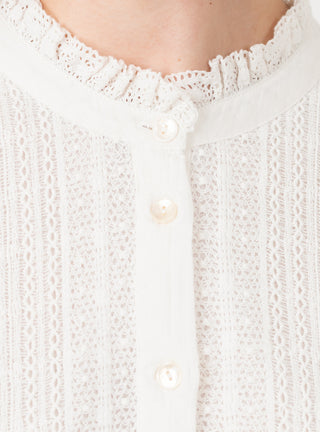 Heavenly Shirt Off White by Skall Studio at Couverture and The Garbstore  close up 