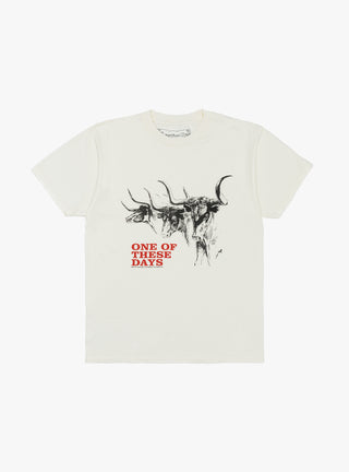 Long Horn Short Sleeve T-Shirt Bone by One of These Days at Couverture and The Garbstore