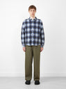 Rocco Plaid Shirt Blue by Stussy at Couverture and The Garbstore on model 