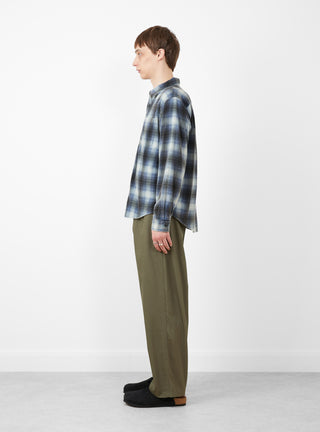 Rocco Plaid Shirt Blue by Stussy at Couverture and The Garbstore side profile 