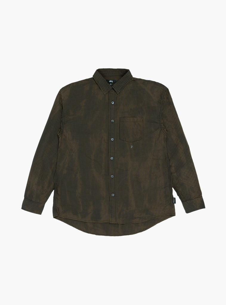 Classic Long Sleeve Shirt Sprayed Tan by Stussy at Couverture and The Garbstore