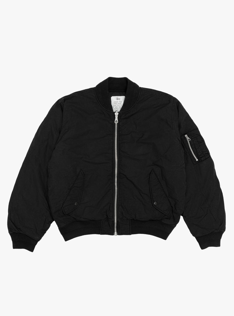 Quilted Bomber Waxed Black by Stussy at Couverture and The Garbstore