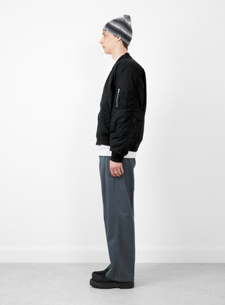 Quilted Bomber Waxed Black by Stussy at Couverture and The Garbstore side profile