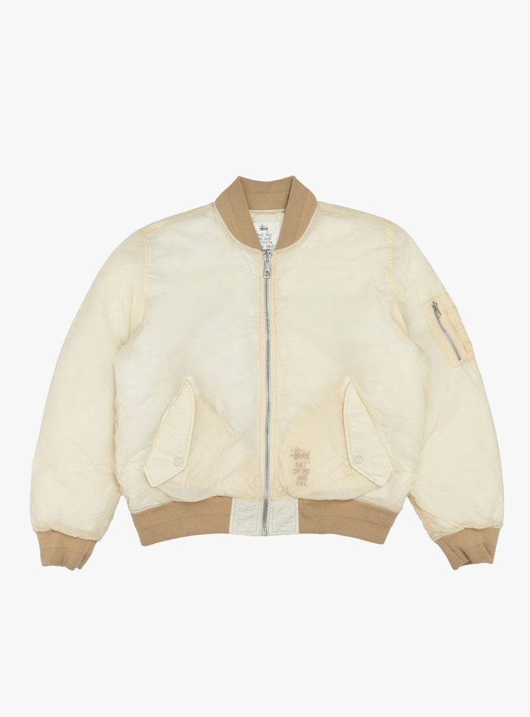 Quilted Bomber Waxed Cream by Stussy at Couverture and The Garbstore